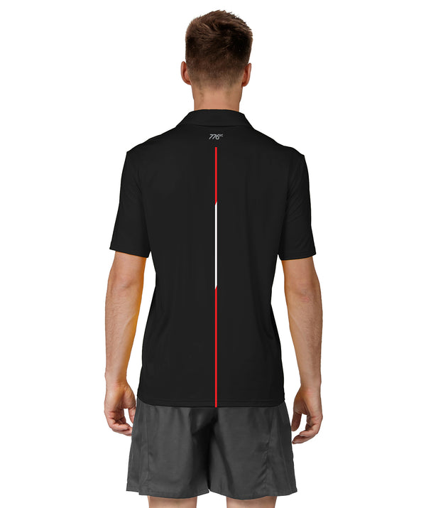 Men's Essendon Rowing Club Polo SS - Black/Red
