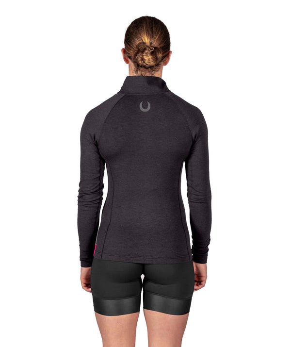 Women's Essendon Rowing Club Tech 1/4 Zip LS - Black