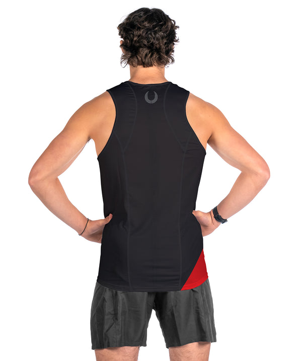 Men's Essendon Rowing Club Performance Tank - Black/Red