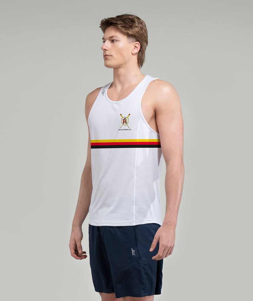 Men's Adelaide Rowing Club Performance Tank - White