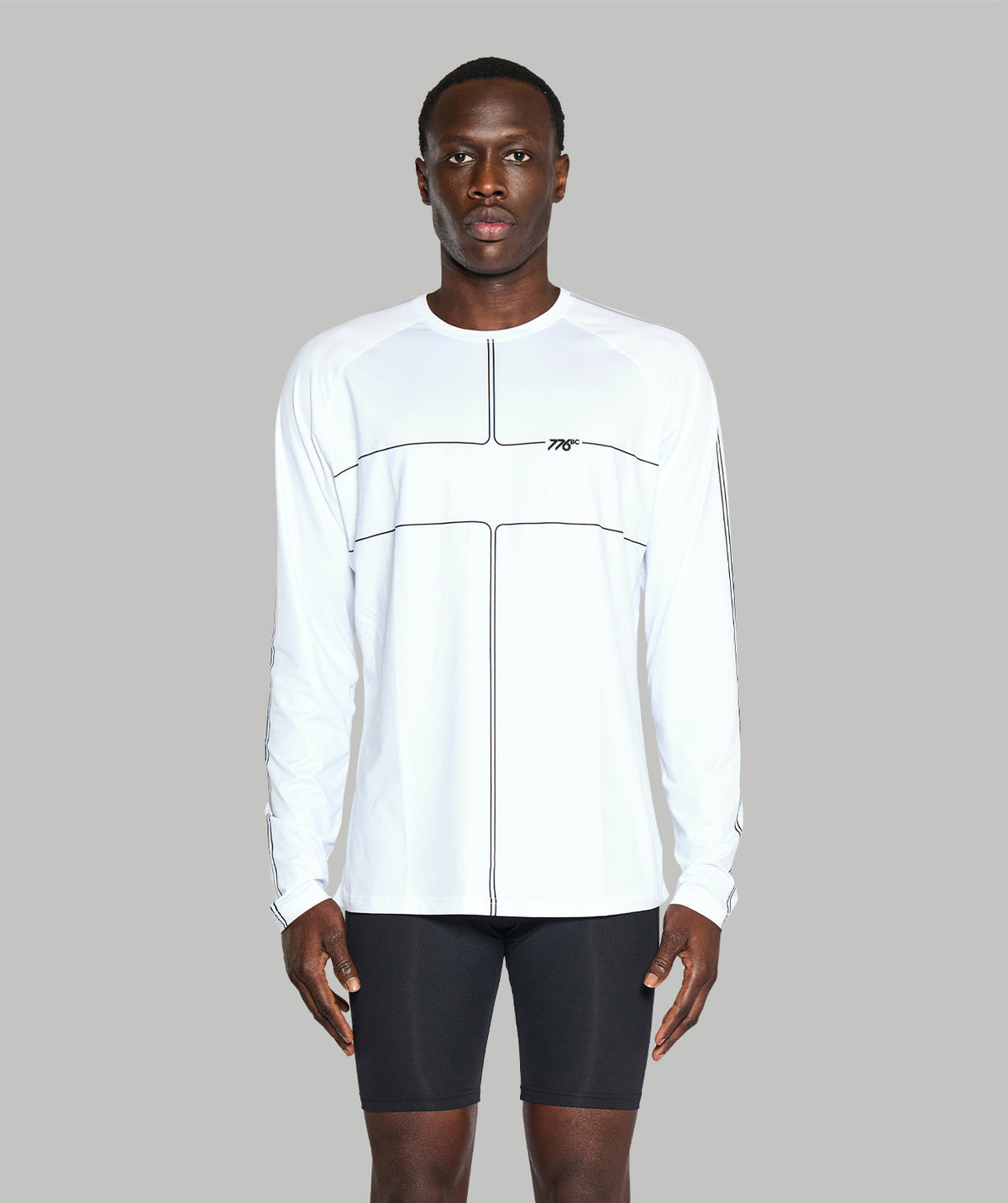 Men's Motion LS Training Base Layer - White/Black