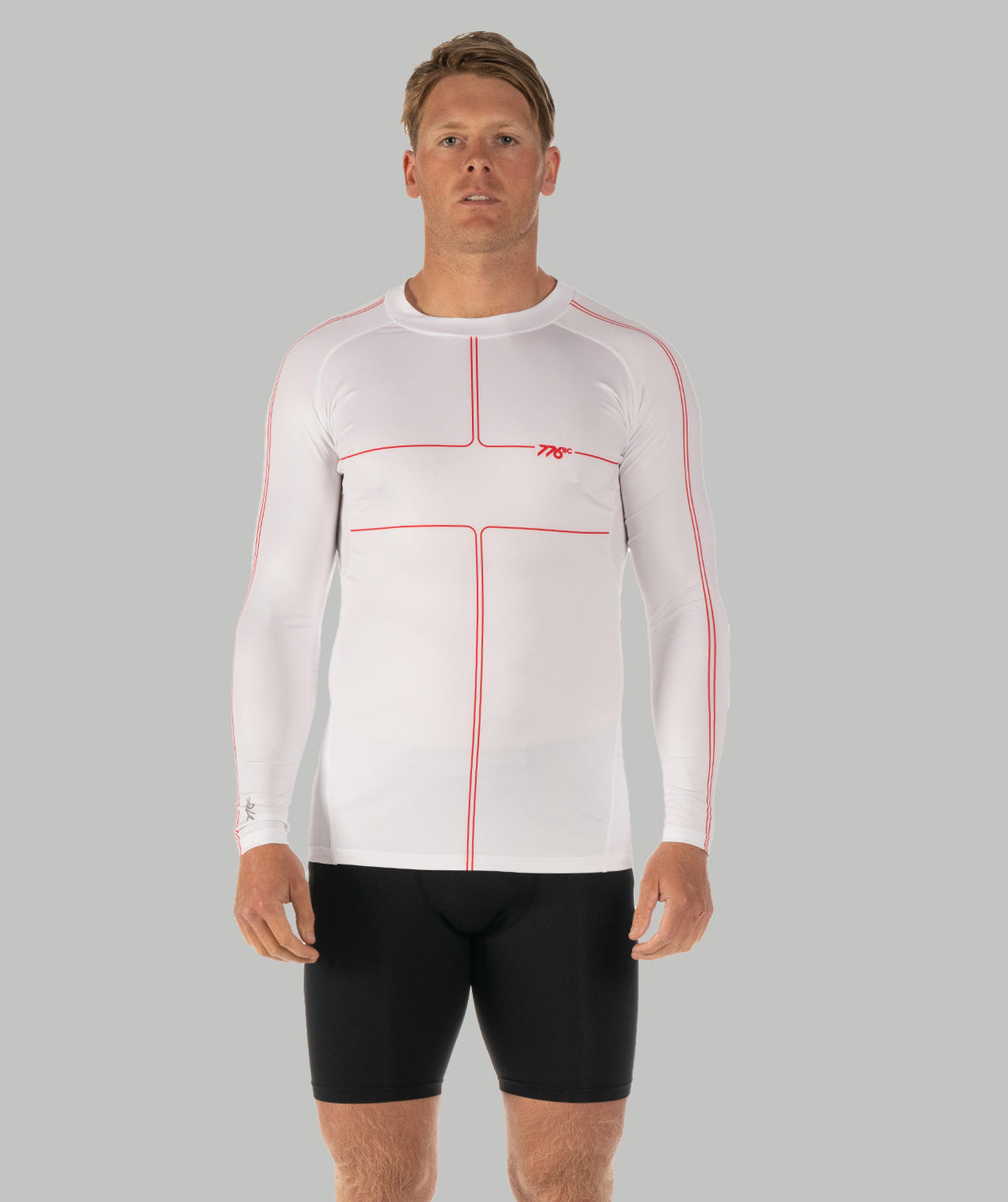 Men's Motion LS Base Layer - White/Red