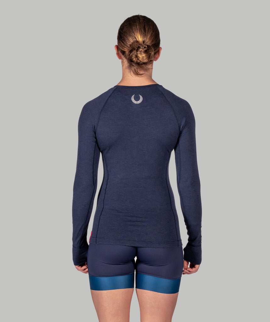 Women's Wreath Pro-Merino Crew - Navy