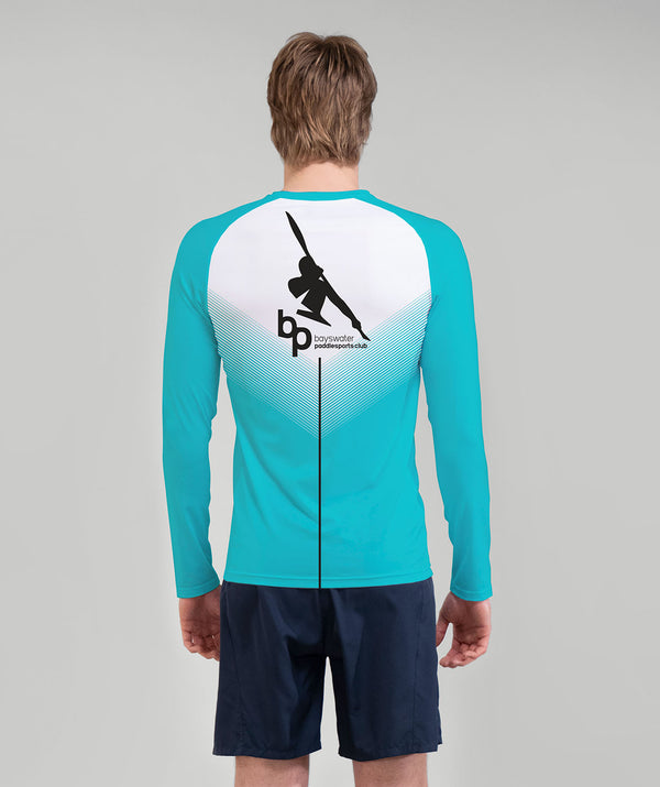 Men's Bayswater Paddlesports Club Base Layer LS - White/Aqua