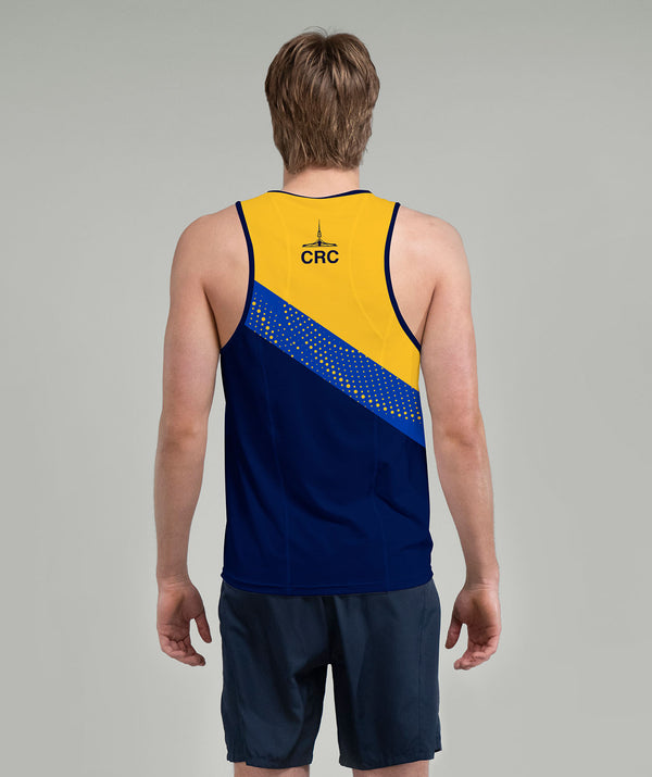Men's Canberra Rowing Club Masters Performance Tank - Navy/Blue/Yellow