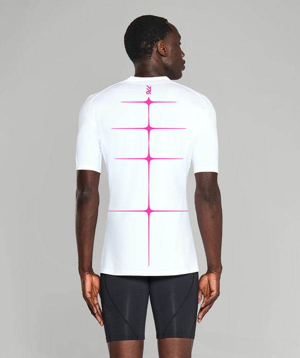 Men's 776BC Vivid Motion Base Layer SS - White/Pink