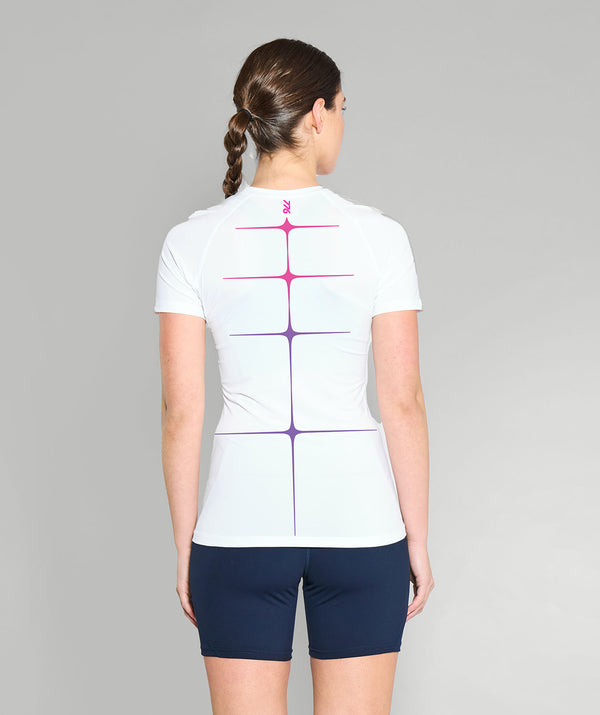 Women's 776BC Vivid Motion Base Layer SS - White/Pink/Violet