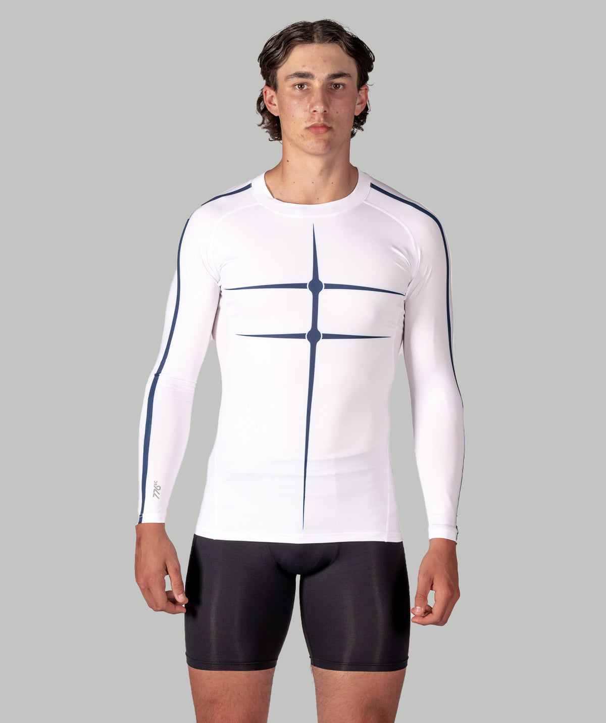 Men's Motion Pro LS Base Layer - White/Navy
