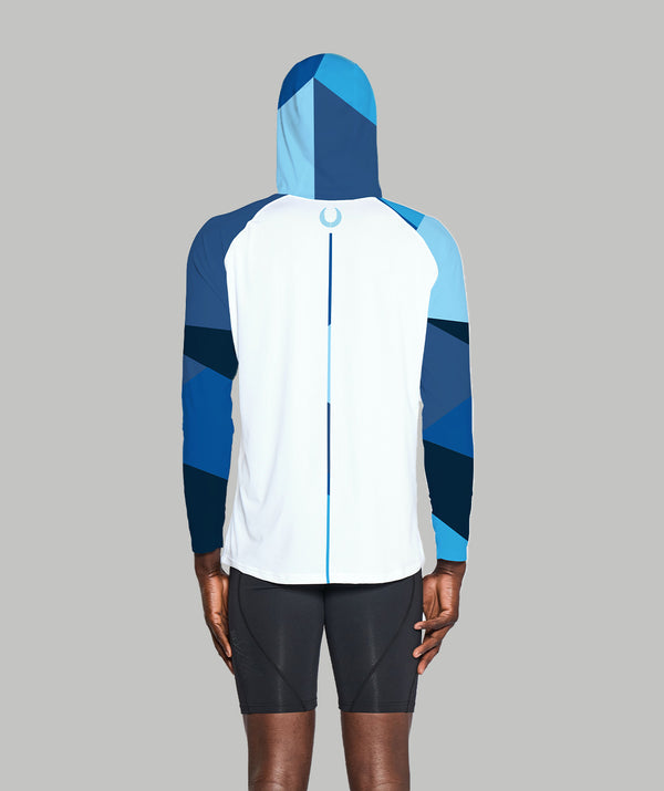 Men's Geo Sun Hoodie LS - Stealth Blue