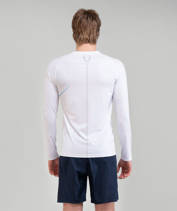 Men's 776BC Base Layer LS - White/Twizel Blue