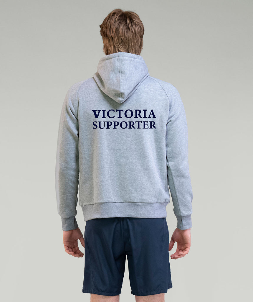 Unisex Rowing Victoria Supporter Pop Over Hoodie - Grey Marle