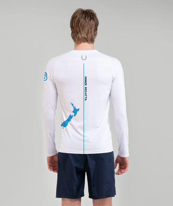 Men's Rowing New Zealand Maadi 2026 Base Layer LS - White/Blue