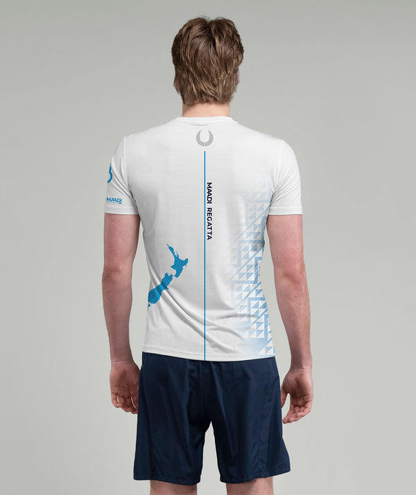 Unisex Rowing New Zealand Maadi 2026 Performance T-Shirt SS - White/Blue