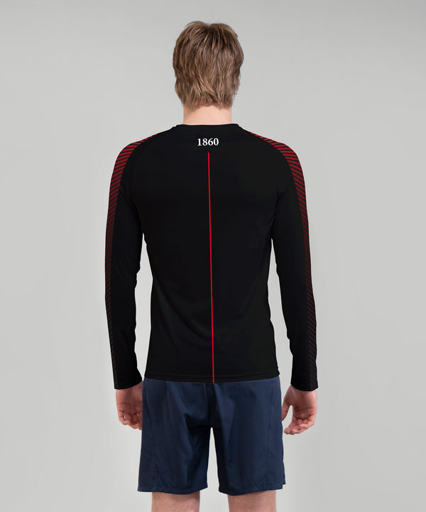 Men's Thames Rowing Club Winter Base Layer LS - Black/Red