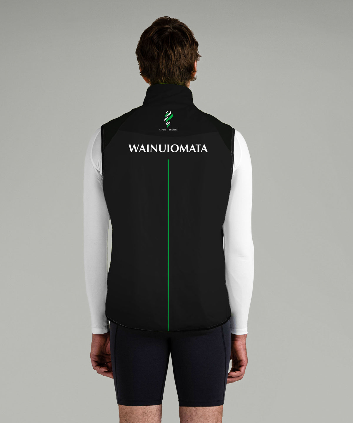 Men's Wainuiomata Stratus Vest - Black/White/Green