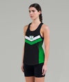 Women's Wainuiomata Performance Tank - Black/Green