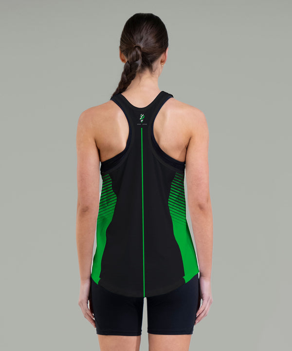 Women's Wainuiomata Performance Tank - Black/Green
