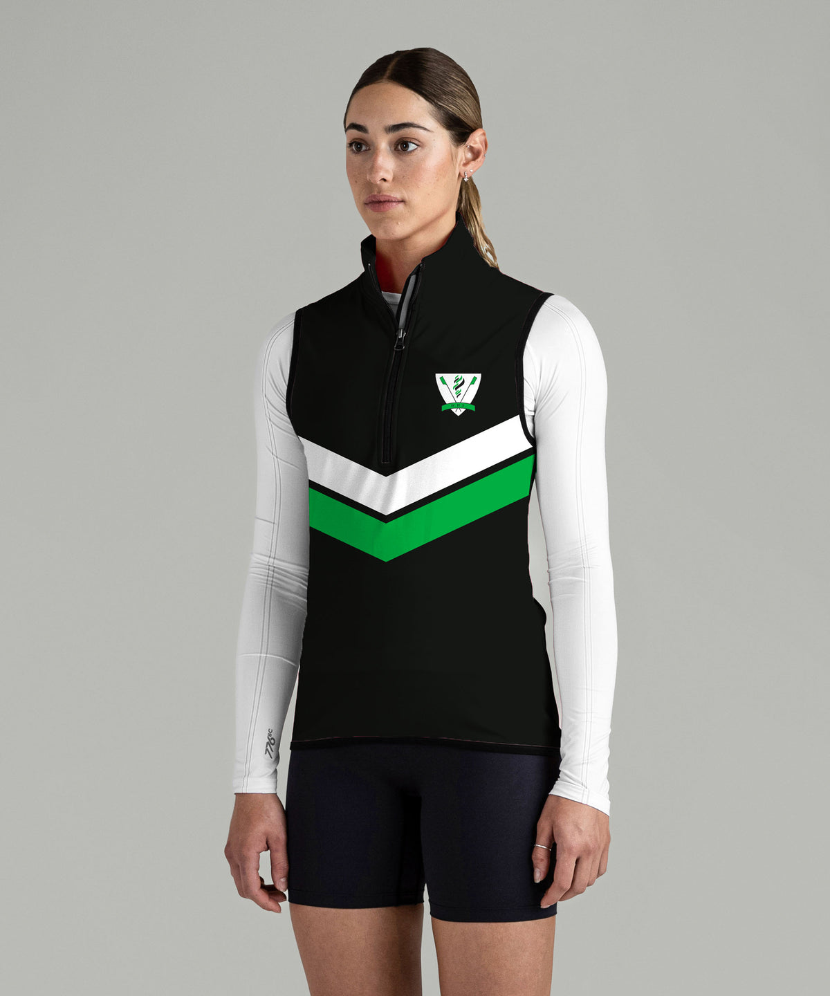Women's Wainuiomata Stratus Vest - Black/White/Green