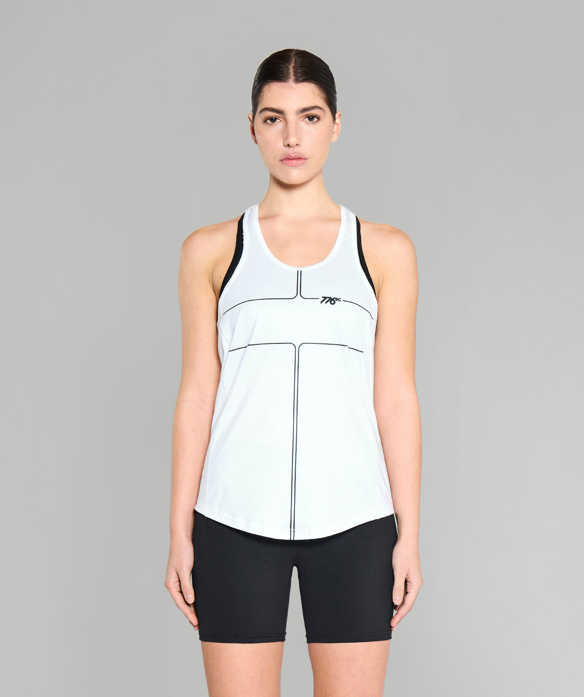 Women's Motion Performance Tank - White/Black