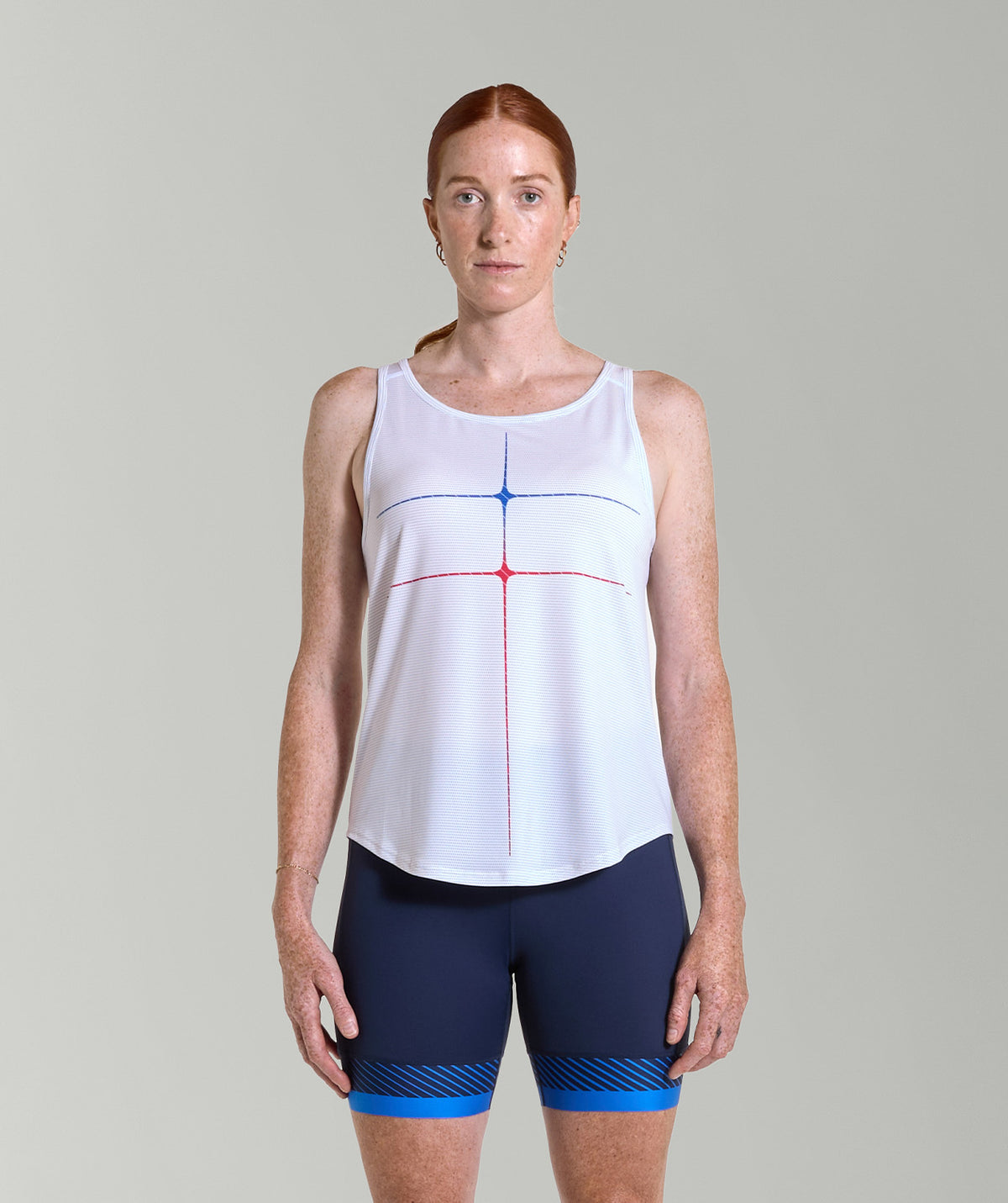 Women's Motion Pro Training Tank - White/Cobalt Multi