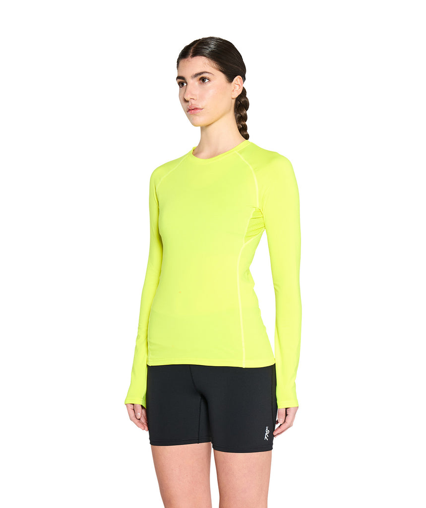 Women's Wreath Winter Base Layer LS - Neon Yellow