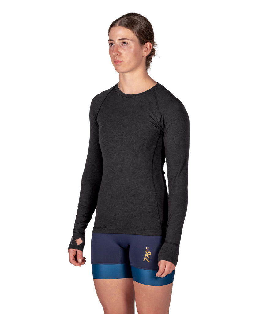Women's Wreath Pro-Merino Crew - Black